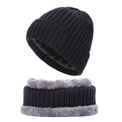 China Square Mens Winter Hat Scarf Two Piece Set for sale