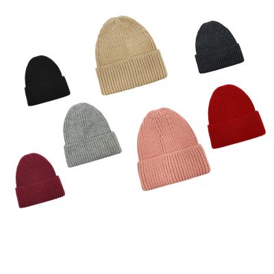 China JOINT pure color autumn and winter can be customized logo knitting warm beanie for sale