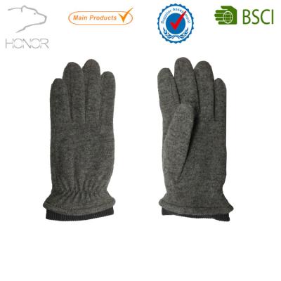 China Touchscreen Mens Touch Screen Sheep Wool Gloves With Cuff Knitted Fleece Gloves for sale