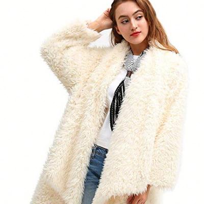 China Anti-wrinkle Autumn Winter Women's Fashion Solid Color Warm Fleece Fur Coat Long Casual Women's Winter Coat for sale