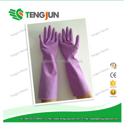 China Long Sleeve Fashion Flower Garden Latex Cleaning Gloves for sale