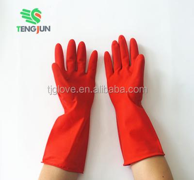 China Waterproof Cleaning Dish Washing Long Sleeve Household Rubber Gloves Made In China for sale