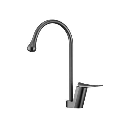 China Hot Selling Metered Faucets Deck Mounted Single Handle Modern Design Kitchen Sink Faucet Brass Gray Mixer for sale