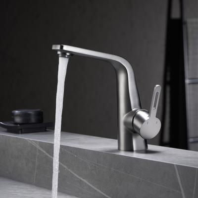 China Brass Metered Basin Faucet Wash Mixer Gray Deck Mounted Single Lever From Faucet Manufacturer for sale