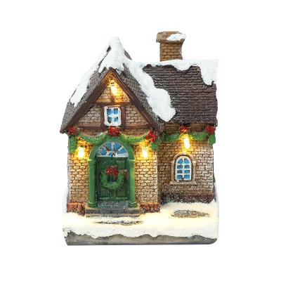 China 2022 New And Sweet Christmas Ornaments Resin Igloo Christmas Household Decoration Hot Light Snowfall Gifts for sale