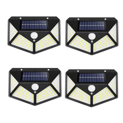 China Outdoor Garden Garden Light 100LED Solar Rechargeable Wall Light Four-sided Led Human Body Light Induction Waterproof Home Light for sale