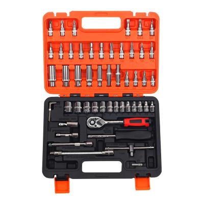 China HF2021Factory Steel 53pcs Price Auto Repair Tool Kit Ratchet Wrench Car Repair DIY Tools Quick Socket Wrench for sale