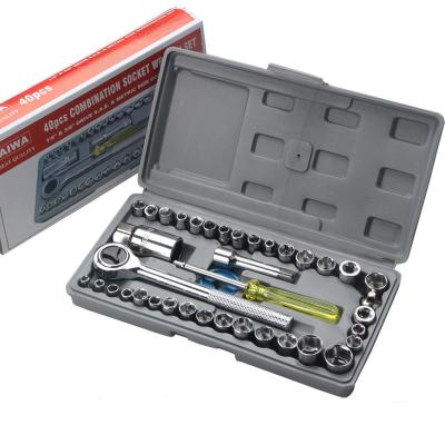 China HF2021Car Repair Tool 40pcs Steel Socket Wrench Set Combo Tools Kit Auto Repairing Motorcycle Repair Tool Ratchet Torque Wrench Set for sale