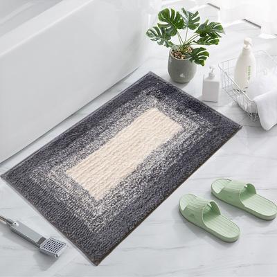 China Hot Sale Washable Bathroom Washable Non Slip Absorbent Microfiber Bath Mats for sale