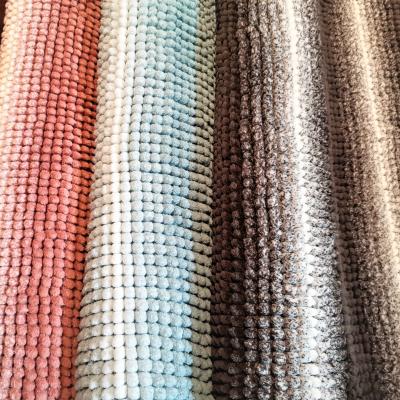 China New Design Mix Color Chenille Stripe Sustainable Cationic Bath Cover Non-Slip Bath Mat Absorbent Bathroom Floor Mat for sale