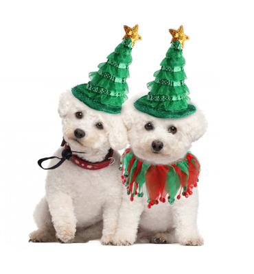 China Hot Stocked Pet Christmas Cape Hat Holiday Suits Cats And Dogs To Dress Up As Christmas Pet Clothes for sale