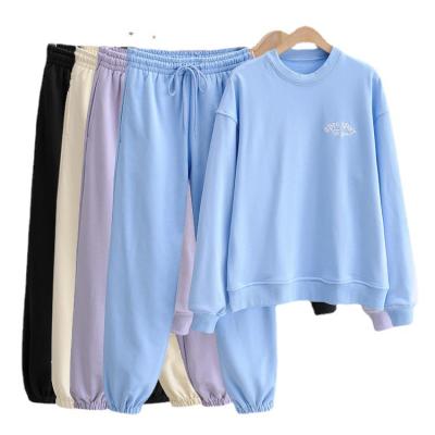 China QUICK DRY Autumn New Women's Round Neck Sweater Solid Color Temperament Pencil Pants Slim Diet Sports And Leisure Suit Women for sale