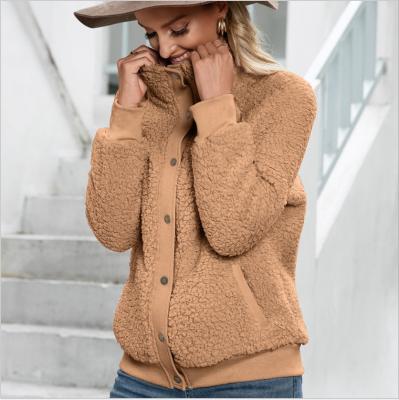 China Europe America winter autumn winter coat female wool coat lapel button sweater cardigan cake sheep loose wool viable coat for sale