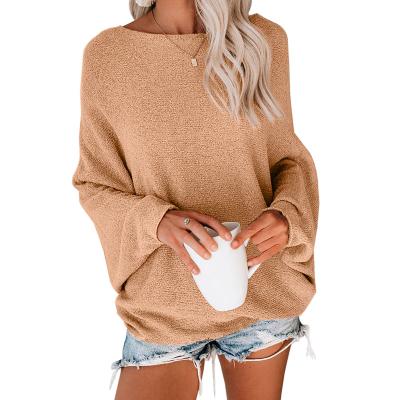 China Anti Shrinkage Women Lasted Casual Crew Neck Solid Long Sleeve Knit Sweater for sale