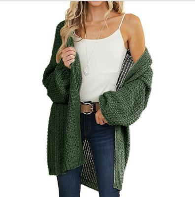 China New product women knitwear long slit open sleeve cardigan winter sweater cardigan 2021 for sale