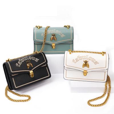 China Fashion Hot Sale 5 Colors Retro Embroidery Bees Shape Handbag Chain Design Cross - Women Body Ladies Handbag for sale