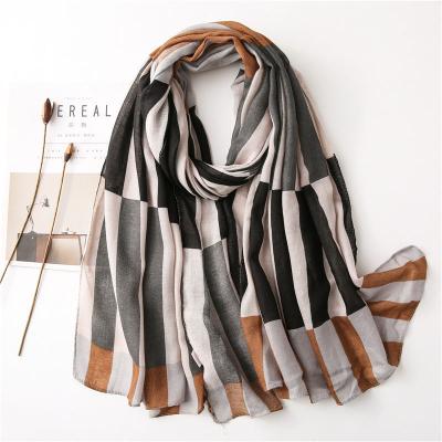 China Other Women Yellow Striped Thin Elegant Party Scarves Fashion Spring Soft Warm Scarf For Big Size Female Pashmina Shawl for sale