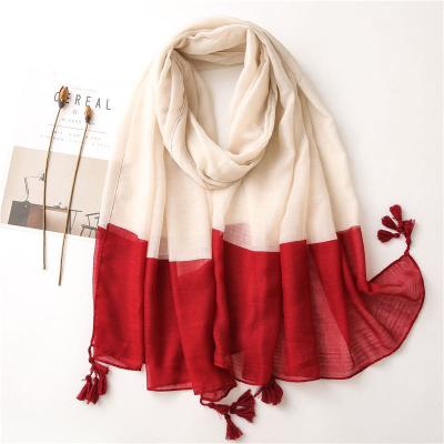 China Other Summer Spring Cotton Scarf Seaside Scarf Mutil-purpose Sun-resistant Thin Flexible Female Canvas Shawl Red Scarf for sale