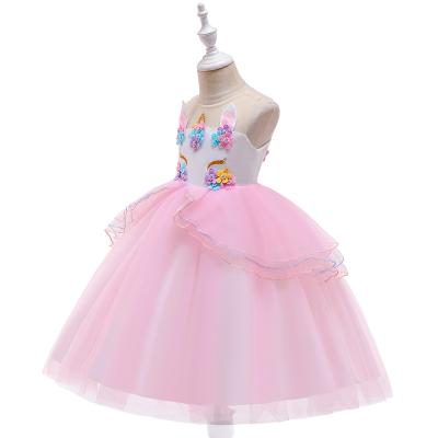 China Sustainable Wholesale Girls' Princess Dresses Unicorn Dresses Cross-Border Sources Children'S Costume Kids Dresses For Girls for sale