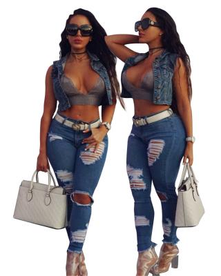 China 2020 New Plus Size Custom Fashion Women Boyfriend Jeans Distressed Slim Fit Ripped Pants Comfortable Stretch Skinny Jeans for sale