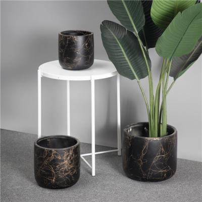 China Wholesale High Quality Eco-friendly Bulk Indoor Black Modern Style Ceramic Flower Pots For Plants for sale