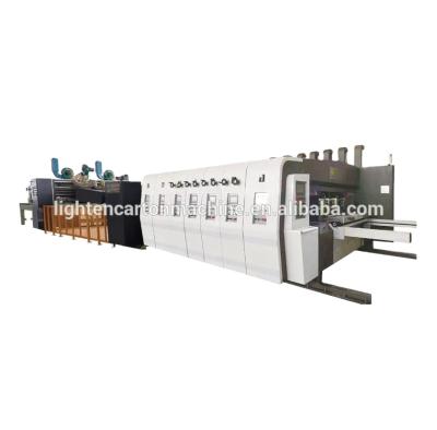 China Automatic Cardboard Corrugated Box Making Machine Cardboard Printing Slotting Die Cutting Folding Gluing Machine Corrugated Cardboard Making In One Machine for sale