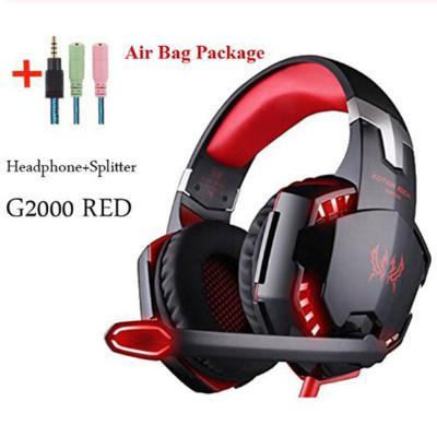 China 3.5MM Deep Stereo Earphones+USB Bass Gaming Headset Earphone Headband with MIC LED Light for PC Gamer for sale