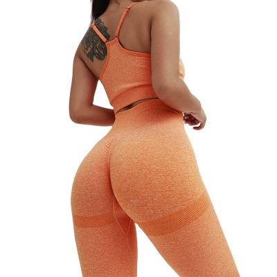 China European and American Breathable Ins. Yoga Pants Set Warm Knitted Sports Yoga Fitness Seamless Suit for sale