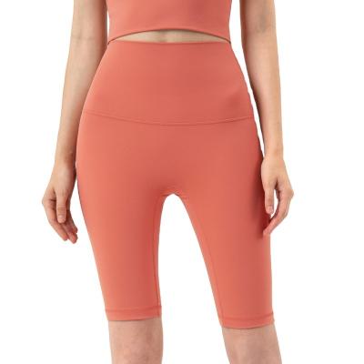 China QUICK DRY Lulu Nude's new 2020 yoga pants with high waist and hip, five-cent gym one-piece cropped shorts for sale