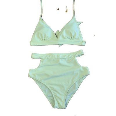 China Antibacterial Chinese Factory White Bikini Swimwear Split New High Waist Swimsuit Women Swimsuit Bikini for sale