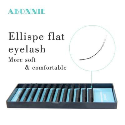 China Delicate matte J black since C D 0.15 0.20 mm pbt material silk flat lashes extension flat ellipse whips extension for sale