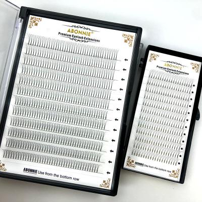 China Abonnie Delicate Private Label Big Tray 3d 6d Korea PBT Pre Made Fan Premade Fans Eyelash Extensions for sale