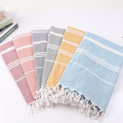 China 2021 Prmotional Turkish Beach Towel Large Baby 100% Cotton Free Bohemian Quick-Drying Viable Sand Loose Pool Turkish Beach Towel for sale