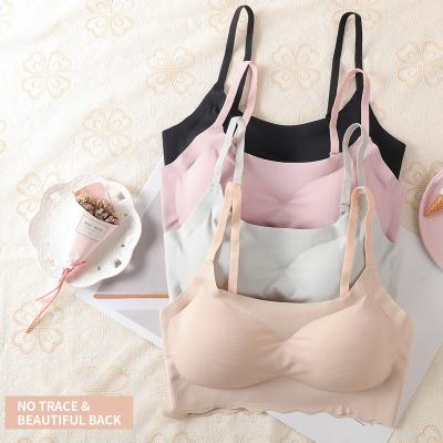 China Lift off the Top High Quality Women QUICK DRY Bra Ice Silk Seamless Comfortable Nylon Soft Bralette Bra for sale