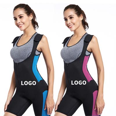 China Antibacterial Women Full Body Shapewear Sweat Neoprene Suit Waist Trainer Bodysuit Adjustable Straps Weight Loss Corset for sale