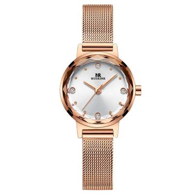 China Leisure Luxury Lady's Band Belt Alarm R606 18K Gold Plating Adjustment Quartz Wrist Watch for sale