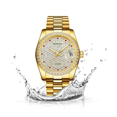 China Storage Luxury Diamond Luminous Energy Clasp Folding Business Day/Date Fashion Quartz Automatic Watch For Men Soft for sale