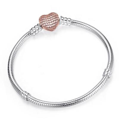 China New Arrivals Peach Heart Snake Bone CLASSIC Necklace DIY Female Pure Handmade Ornament Basic Bracelet for sale