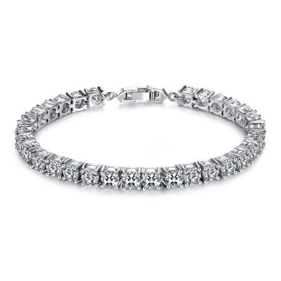 China Full-adorned Jewelry Wedding FASHIONABLE White Gold Zircon Bracelet New Fashion Border Factory Birthday Gift Full-adorned Plated Bracelet for sale