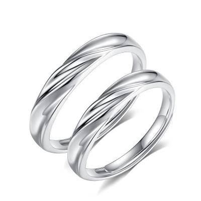 China Customized CLASSIC Silver Women's Single Pairs Letter S925 Sterling Opening Couples Creative Couple Rings for sale