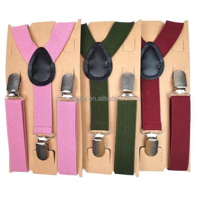 China New Coming OEM/ODM Y Shape Fashion Leather Custom Elastic Suspenders With Y Shape 3 Clips for sale