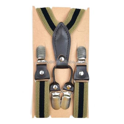 China PU Supplier Leather Chinese Black Green 4 Clips No Slip Stripe Suspenders For Men Shirt Women Adult Adjustable for sale