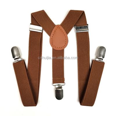 China Chinese Supplier PU Leather Y Shape Designer Custom Fashion 3 Clips Spring Suspender For Men Shirt Women Adult Adjustable for sale