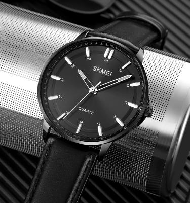 China Wholesale Automatic Date 2022 SKMEI 1662 Men's Automatic Watch Business Quartz Simple Genuine Leather Wristwatches for sale