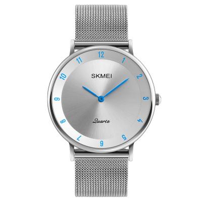 China Water Resistant Skmei 1264 Mesh Band Silver Color Movement Quartz Watch Luxury Men Watch Hot Sale Japan Observe for sale