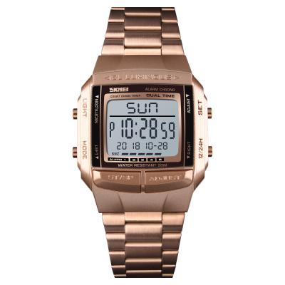 China Wholesale Skmei 1381 Alarm Watches High Quality 3atm Water Resistant Stainless Steel Digital Wristwatches for sale