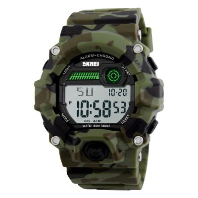 China Custom Skmei 1197 Logo Camouflage Mens Military Green Digital Alarm Best Digital High Quality Wrist Watch for sale