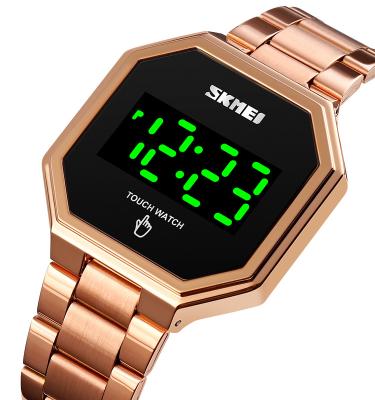 China SKMEI Date Manufacturer Luxury Unisex Led Digital 1696 Automatic Watches With Stainless Steel Touch Screen Custom Wristwatch for sale