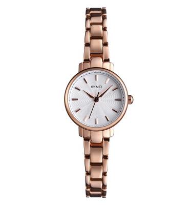 China Auto Date Skmei Stainless Steel Women Quartz Watch Waterproof Back Wrist for sale