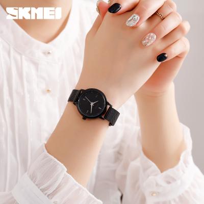 China Water Resistant Girls Watch SKMEI Ladies Stainless Steel Women Quartz High Quality Luxury Waterproof Magnetic Watch for sale